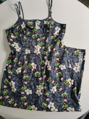 Vintage Classic Hawaiian Sundress 100% Cotton Made In Hawaii XL